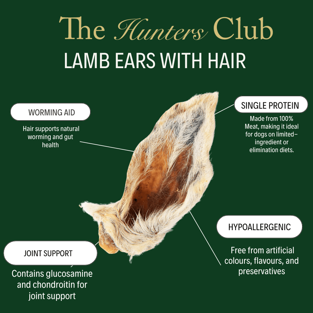The Hunters Club Lamb Ears with Hair 100g